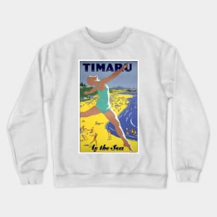 Vintage Travel Poster Timaru New Zealand Crewneck Sweatshirt